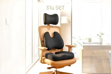 ORTOVİTA Yeni Nesil Visco Ortopedik Ergonomik (  3'lü Set Ortopedik Yastık Seti Kalça, Bel ve Boyun Desteği) 