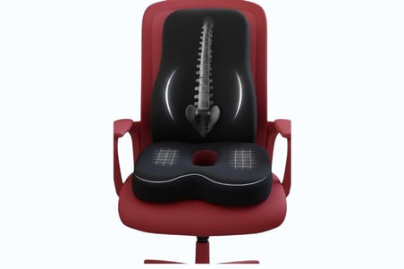 Yeni Nesil Visco HAFIZA KOPUKLU Ortopedik Ergonomik Kaymaz Taban Terlemez 2 li takım - Ofis, Araç, Ev Çalışma Sandalyesi minder ve yastık set Rahat Duruş Ortopedik Visco