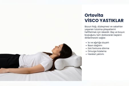ORTOVİTA Yeni Nesil Visco Ortopedik Ergonomik Ortopedik( Kırışık Giderici ) Güzellik Yastığı Visco Rahat YATIŞ Ortopedik 