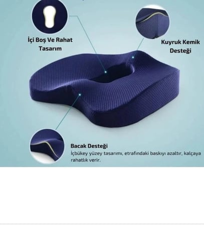 ORTOVİTA BASUR, HEMAROİD Yeni Nesil Visco Ortopedik Ergonomik Oto, Ofis için Visco Rahat Oturma Minderi Ortopedik Yastık Oturma Simidi Koltuk yükseltici