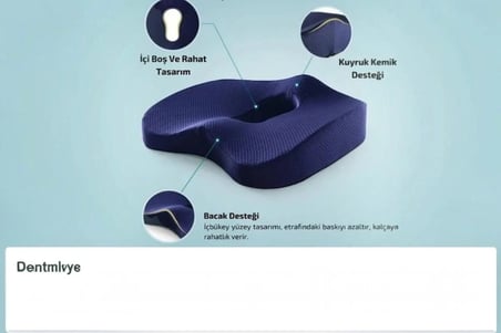 ORTOVİTA BASUR, HEMAROİD Yeni Nesil Visco Ortopedik Ergonomik Oto, Ofis için Visco Rahat Oturma Minderi Ortopedik Yastık Oturma Simidi Koltuk yükseltici