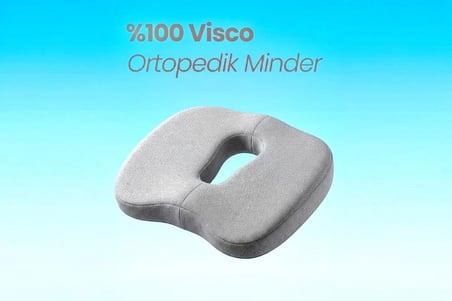 ORTOVİTA Yeni Nesil Visco Ortopedik Ergonomik Oturma Minderi HEMAROID VE BASUR DESTEKLER – Ofis, Araç ve Ev Kullanımına Uygun Visko Ortopedik, Rahatlatıcı minderi