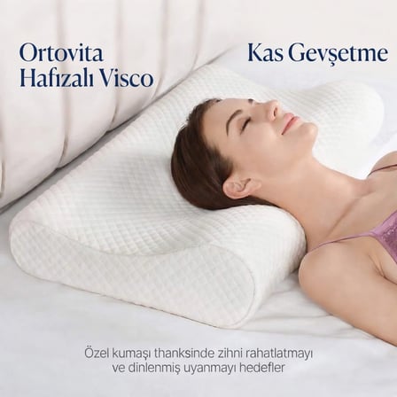 Yeni Nesil Visco Ortopedik Ergonomik Rahat, Stres Azaltıcı ve Sağlıklı Uyku İçin Yastık, BOYUN DESTEK FITIK AGRI RAHATLATICI HORLAMA ONLEYICI EV YASTIĞI
