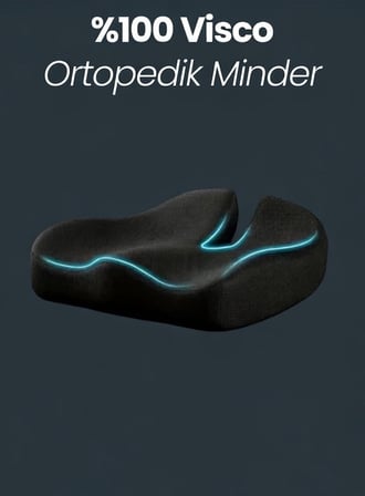 ORTOVİTA Yeni Nesil Visco Ortopedik Ergonomik uzun süre masa başındakiler, araç kullananlar veya omurga sağlığını desteklemek ve oturma baskısını azaltmak amacıyla tasarlanmış ergonomik Minder