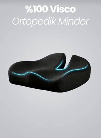 ORTOVİTA Yeni Nesil Visco Ortopedik Ergonomik uzun süre masa başındakiler, araç kullananlar veya omurga sağlığını desteklemek ve oturma baskısını azaltmak amacıyla tasarlanmış ergonomik Minder