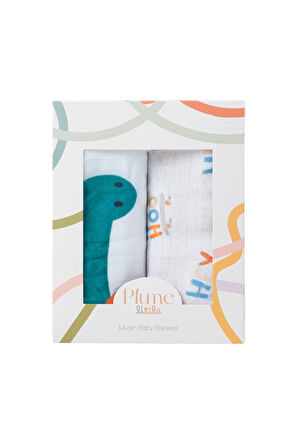 %100 Pamuk Bebek Müslin Örtü 95x95 - 2li Örtü Seti