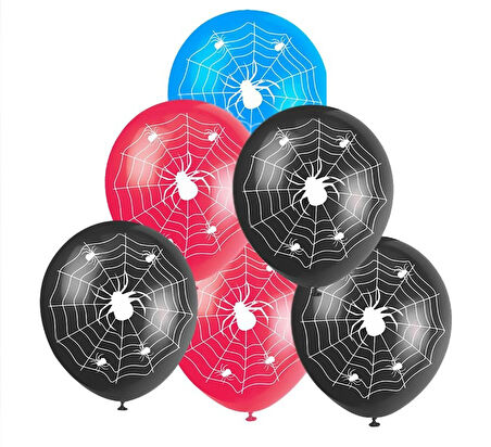 ÖRÜMCEK AĞ BASKILI BALON 10 ADET