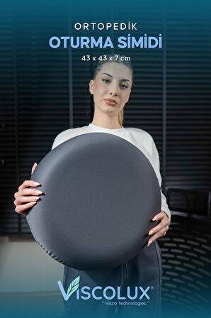 Ortopedik Oturma Simidi - Visco Oturma Simidi  Doğum Sonrası Rahatlatıcı Yastık Füme