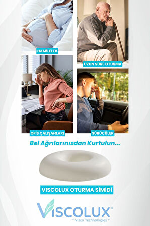 Ortopedik Oturma Simidi - Visco Oturma Simidi  Doğum Sonrası Rahatlatıcı Yastık Füme