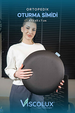 Ortopedik Oturma Simidi - Visco Oturma Simidi  Doğum Sonrası Rahatlatıcı Yastık Siyah