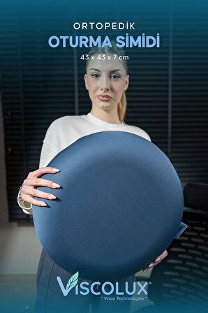 Ortopedik Oturma Simidi - Visco Oturma Simidi  Doğum Sonrası Rahatlatıcı Yastık Mavi