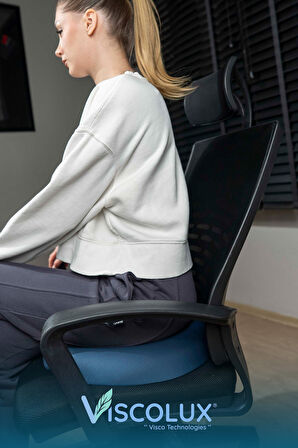 Ortopedik Oturma Simidi - Visco Oturma Simidi  Doğum Sonrası Rahatlatıcı Yastık Mavi