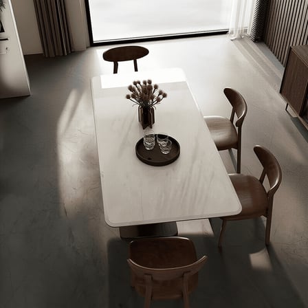 Modern Beyaz MDF Tezgahlı Yemek Masası