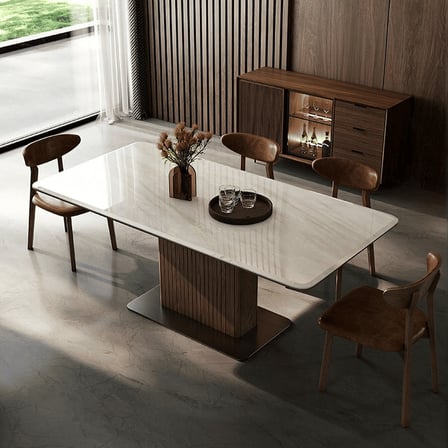 Modern Beyaz MDF Tezgahlı Yemek Masası