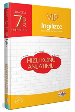 Editör Yayınevi 7. Sınıf Vıp Ingilizce hızlı Konu Anlatımlı