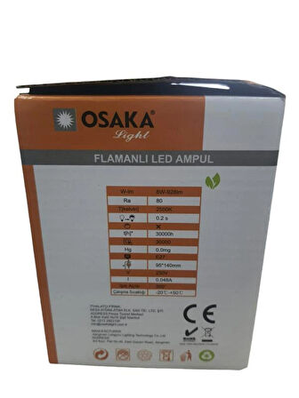 Asyagrup Osaka 8w Led Flamanlı Rustik Ampul / 2500K - Günışığı