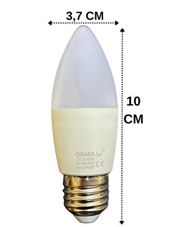 (10 Adet) Osaka 9W (70W) Beyaz Işık E27 Duylu (Kalın Duy) Led Ampul