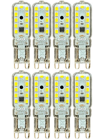 (8 Adet) Osaka 5W 6500K (Beyaz Işık) G9 Duylu Led Kapsül Ampul