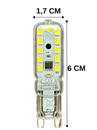 (8 Adet) Osaka 5W 6500K (Beyaz Işık) G9 Duylu Led Kapsül Ampul