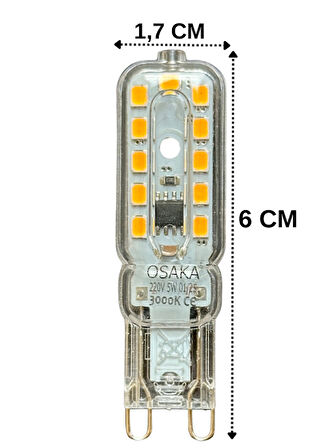 (8 Adet) Osaka 5W 3000K (Sarı Işık) G9 Duylu Led Kapsül Ampul