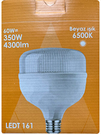 (3 Adet) Osaka 60W (350W) Beyaz Işık E27 Duylu (Kalın Duy) Led Torch Ampul