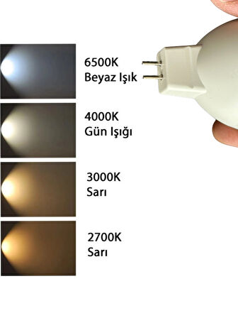 (1 Adet) Osaka 7W (50W) Beyaz Işık (6500K) G4 Duylu (İğne Bacak) Led Çanak Ampul