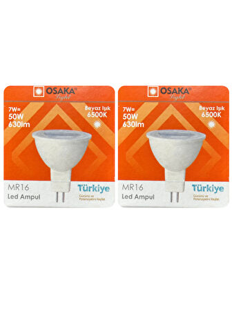 (2 Adet) Osaka 7W (50W) Beyaz Işık (6500K) G4 Duylu (İğne Bacak) Led Çanak Ampul