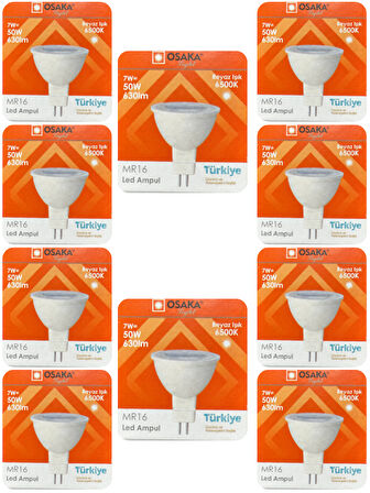 (10 Adet) Osaka 7W (50W) Beyaz Işık (6500K) G4 Duylu (İğne Bacak) Led Çanak Ampul