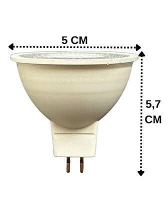 (10 Adet) Osaka 7W (50W) Beyaz Işık (6500K) G4 Duylu (İğne Bacak) Led Çanak Ampul