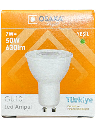 (2 Adet) Osaka 7W Yeşil Işık GU10 Duylu Led Çanak Ampul