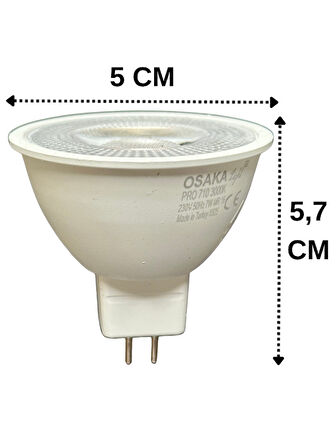 (1 Adet) Osaka 7W (50W) Sarı Işık (3000K) G4 Duylu (İğne Bacak) Led Çanak Ampul