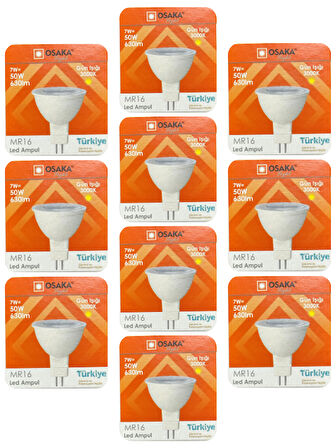 (10 Adet) Osaka 7W (50W) Sarı Işık (3000K) G4 Duylu (İğne Bacak) Led Çanak Ampul