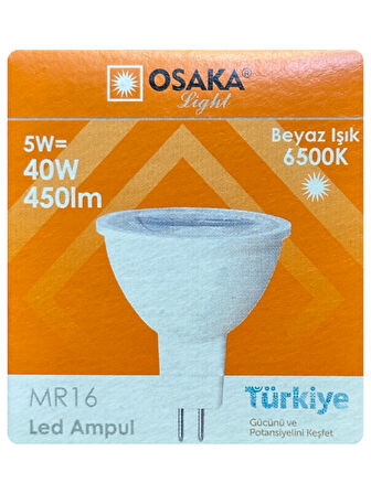 (1 Adet) Osaka 5W (40W) Beyaz Işık (6500K) G4 Duylu (İğne Bacak) Led Çanak Ampul