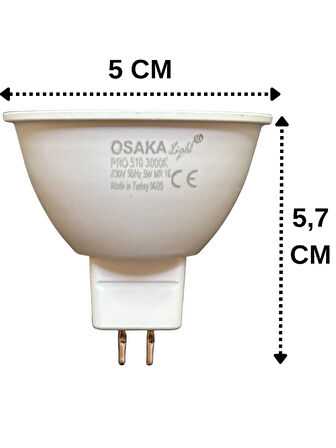 (2 Adet) Osaka 5W (40W) Sarı Işık (3000K) G4 Duylu (İğne Bacak) Led Çanak Ampul
