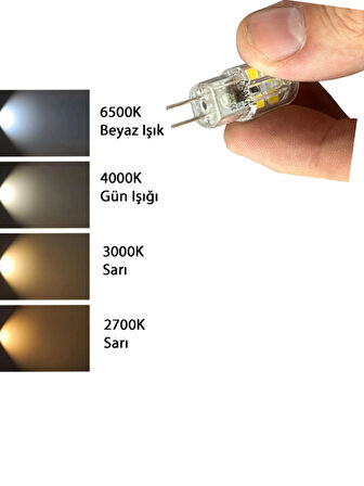 (1 Adet) Osaka 2W Beyaz Işık (6500K) G4 Duylu (İğne Bacak) Led Kapsül Ampul