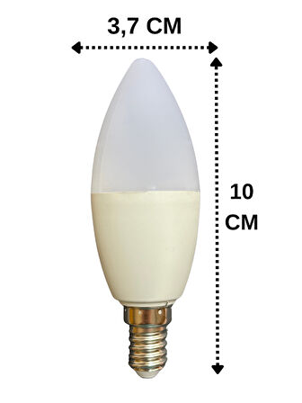 (2 Adet) Osaka 9W (70W) Beyaz Işık (6500K) E14 Duylu (İnce Duy) Led Mum Ampul