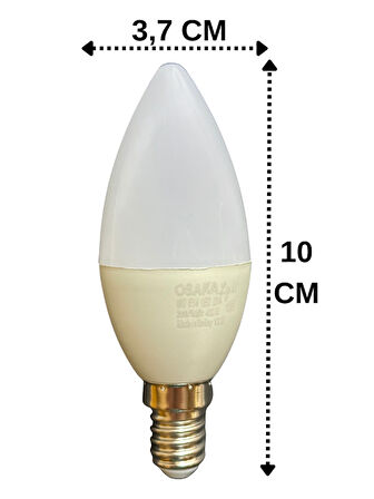 (1 Adet) Osaka 6W (50W) Günışığı (4000K) E14 Duylu (İnce Duy) Led Mum Ampul