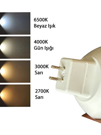 (1 Adet) Osaka 12Volt 7W (50W) Sarı (3000K) GU5.3 Duylu (İğne Bacak) Led Spot Ampul