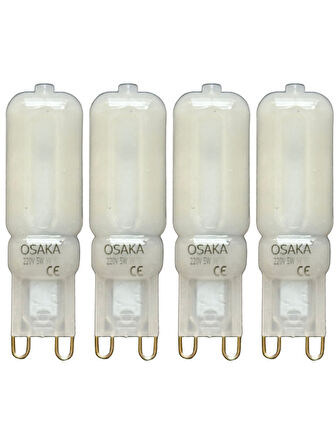 (4 Adet) Osaka Buzlu 5W Beyaz Işık (6500K) G9 Duylu Led Kapsül Ampul