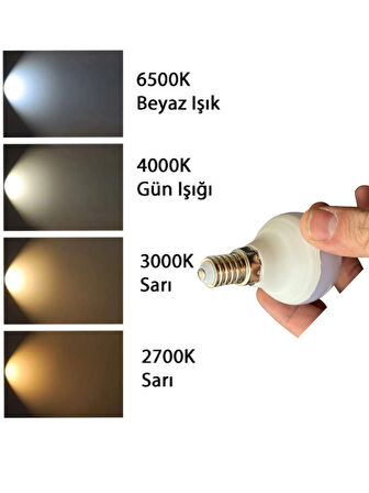 (4 Adet) Osaka 7W (50W) Sarı Işık E14 Duylu (İnce Duy) Led Mini Ampul