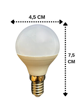 (5 Adet) Osaka 7W (50W) Sarı Işık E14 Duylu (İnce Duy) Led Mini Ampul