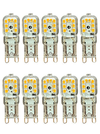 (10 Adet) Osaka 3W Sarı Işık (3000K) Dim Edilebilir G9 Duylu Led Kapsül Ampul