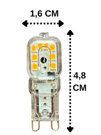 (3 Adet) Osaka 3W Sarı Işık (3000K) Dim Edilebilir G9 Duylu Led Kapsül Ampul
