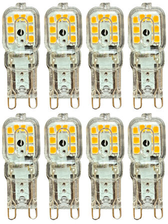 (8 Adet) Osaka 3W Sarı Işık (3000K) Dim Edilebilir G9 Duylu Led Kapsül Ampul