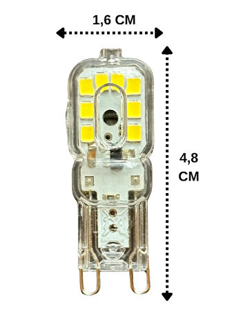(1 Adet) Osaka 3W Beyaz Işık (6500K) Dim Edilebilir G9 Duylu Led Kapsül Ampul