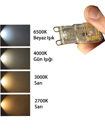 (4 Adet) Osaka 3W Beyaz Işık (6500K) Dim Edilebilir G9 Duylu Led Kapsül Ampul