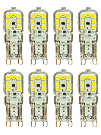 (8 Adet) Osaka 3W Beyaz Işık (6500K) Dim Edilebilir G9 Duylu Led Kapsül Ampul