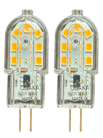 (2 Adet) Osaka 3W Sarı Işık (3000K) G4 Duylu Led Kapsül Ampul