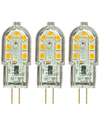 (3 Adet) Osaka 3W Sarı Işık (3000K) G4 Duylu Led Kapsül Ampul
