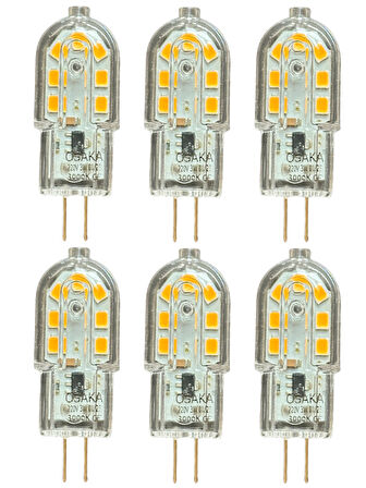 (6 Adet) Osaka 3W Sarı Işık (3000K) G4 Duylu Led Kapsül Ampul